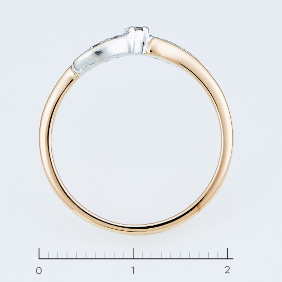 Кольцо из комбинированного золота 585 пробы c 5 бриллиантами, Л12059021 за 7875