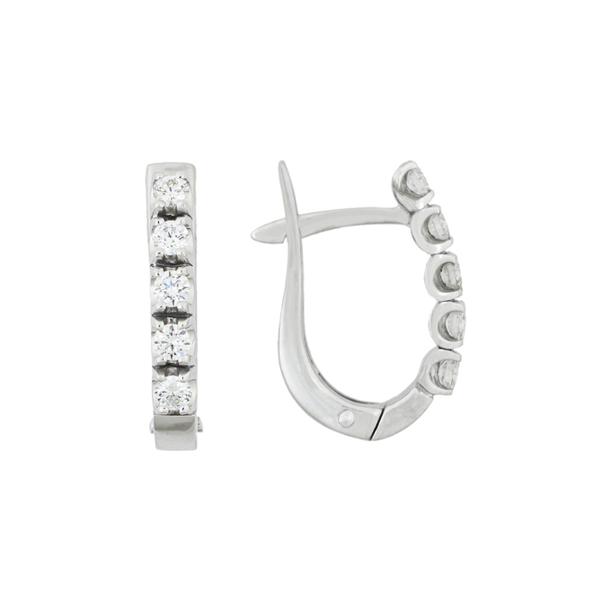 Серьги из золота 585 пробы c 10 бриллиантами