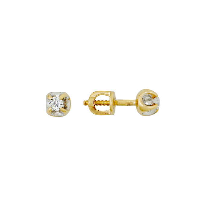 Серьги из золота 585 пробы c бриллиантами, Л 4507 8267 за 22800