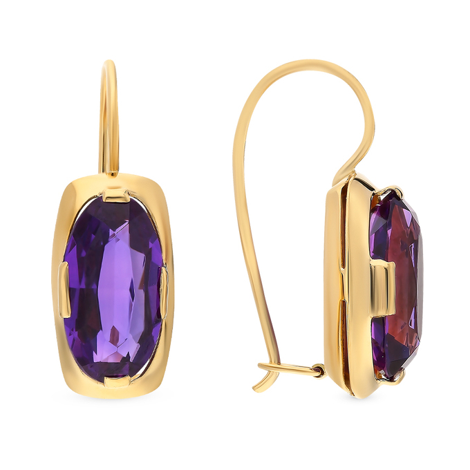 Серьги из золота 750 пробы c корундами