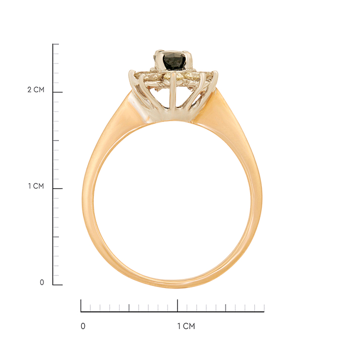 Кольцо из золота 585 пробы c сапфиром и бриллиантами, Л 4609 0710 за 52560