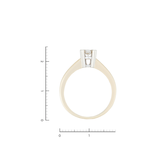 Кольцо из золота 585 пробы c 1 бриллиантом, Л 7302 4503 за 55600