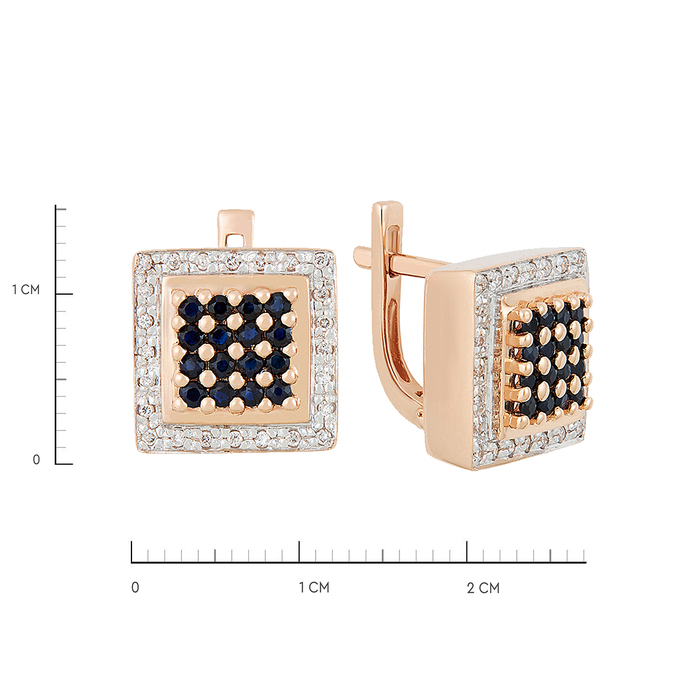Серьги из золота 585 пробы c сапфирами и бриллиантами, К 0000 3196 за 70500