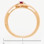 Кольцо из красного золота 585 пробы c 1 рубином и 6 бриллиантами Л41059356 фото 4