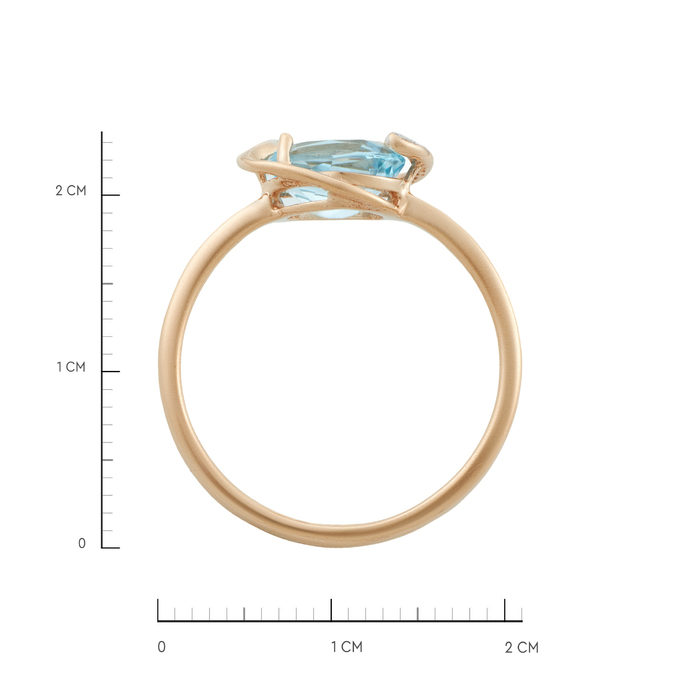 Кольцо из золота 585 пробы c топазом и фианитами, Л 2509 0327 за 26240