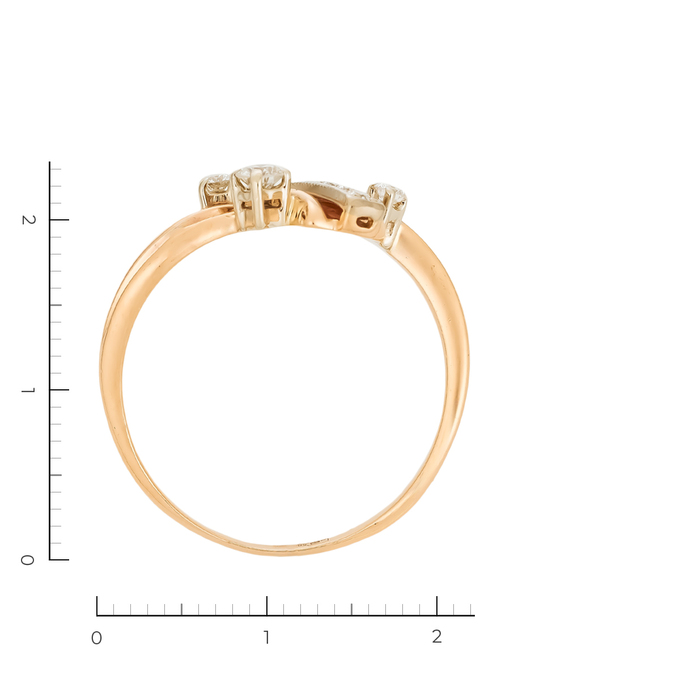 Кольцо из комбинированного золота 585 пробы c 6 бриллиантами, Л 3013 6586 за 48720