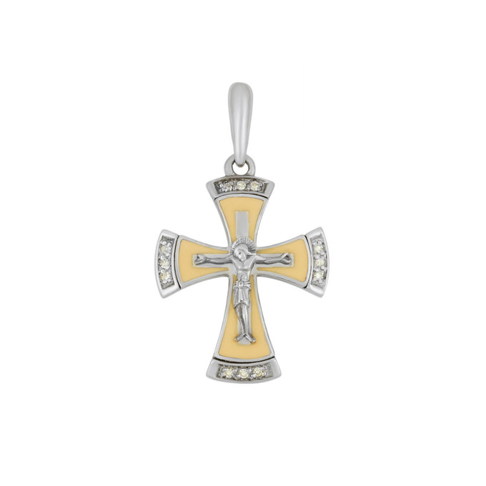 Подвеска из золота 585 пробы c бриллиантами и эмалью, Л 0515 1599 за 24500