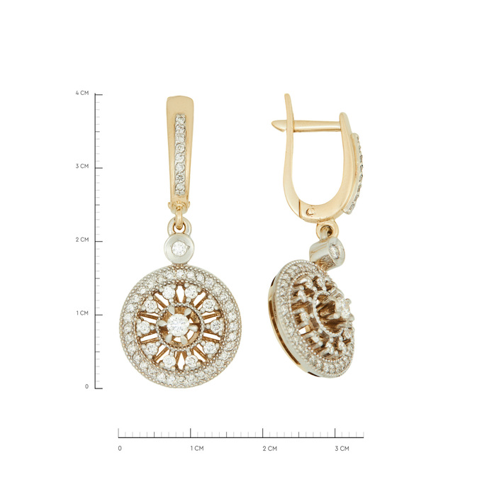 Серьги из золота 585 пробы c бриллиантами, Ц О007 2638 за 120000