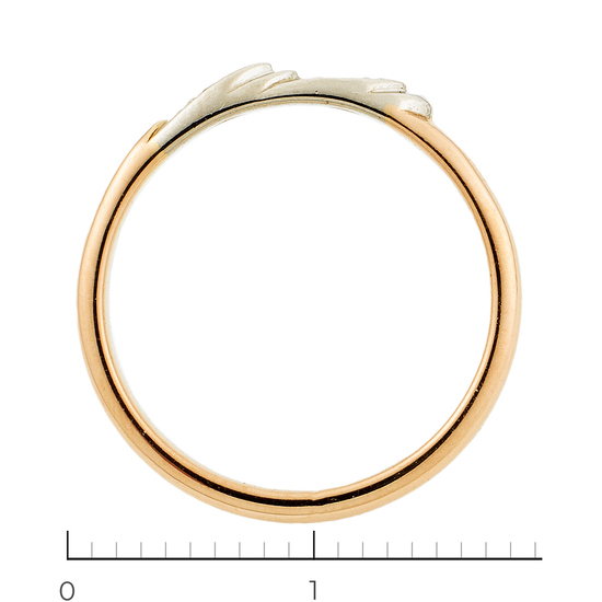 Кольцо из комбинированного золота 585 пробы c 2 бриллиантами, Л37057582 за 15900