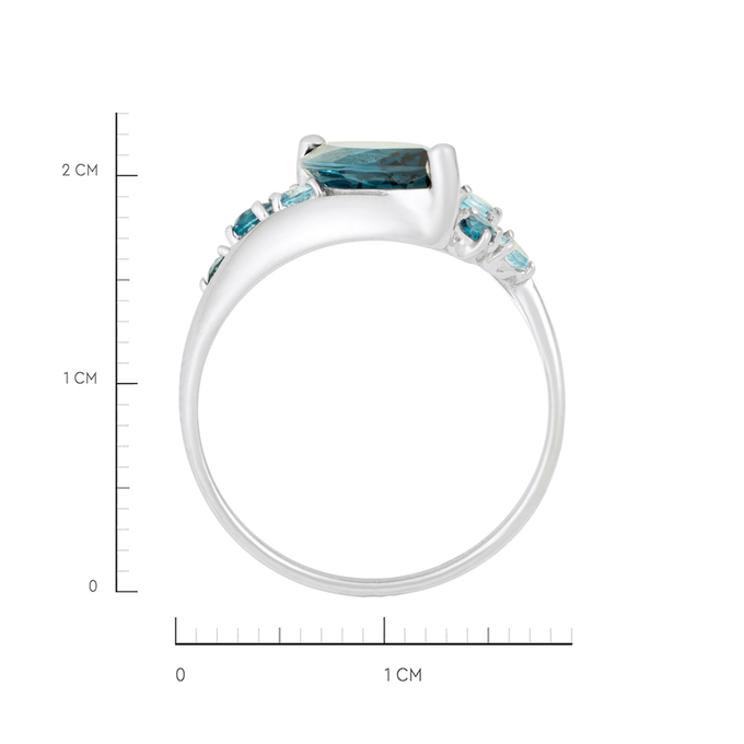 Кольцо из золота 585 пробы c топазами Лондон и топазами