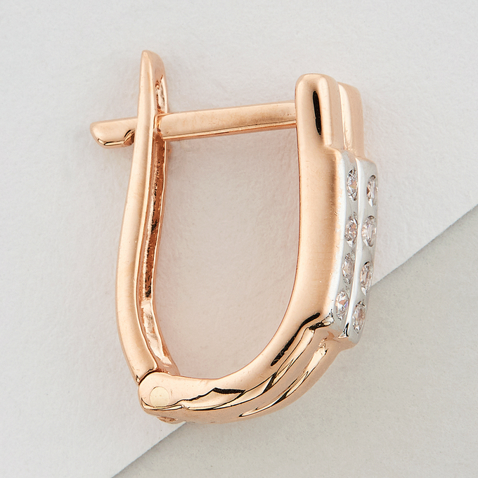 Серьги из золота 585 пробы c фианитами