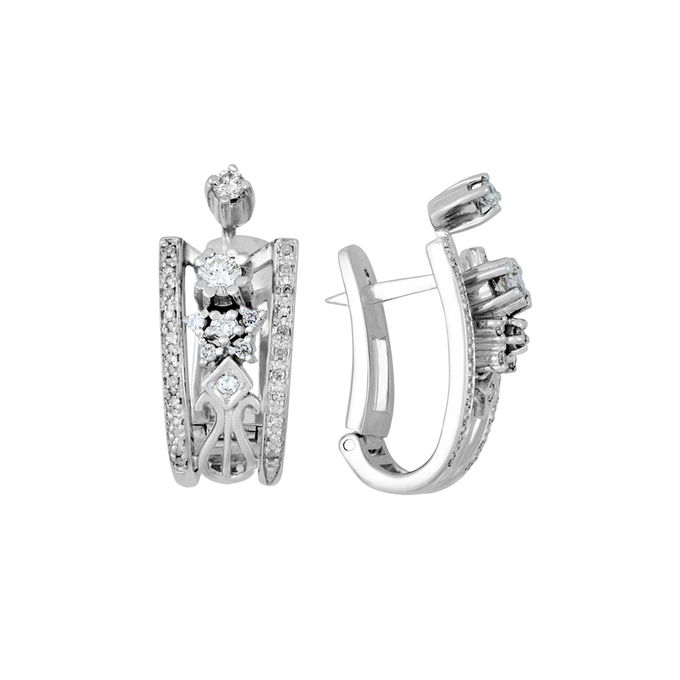Серьги из золота 585 пробы c бриллиантами, К 0000 2495 за 102000