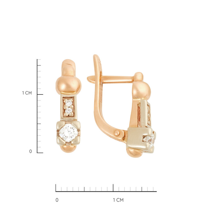 Серьги из золота 585 пробы с бриллиантами, Л 7600 9867 за 51400