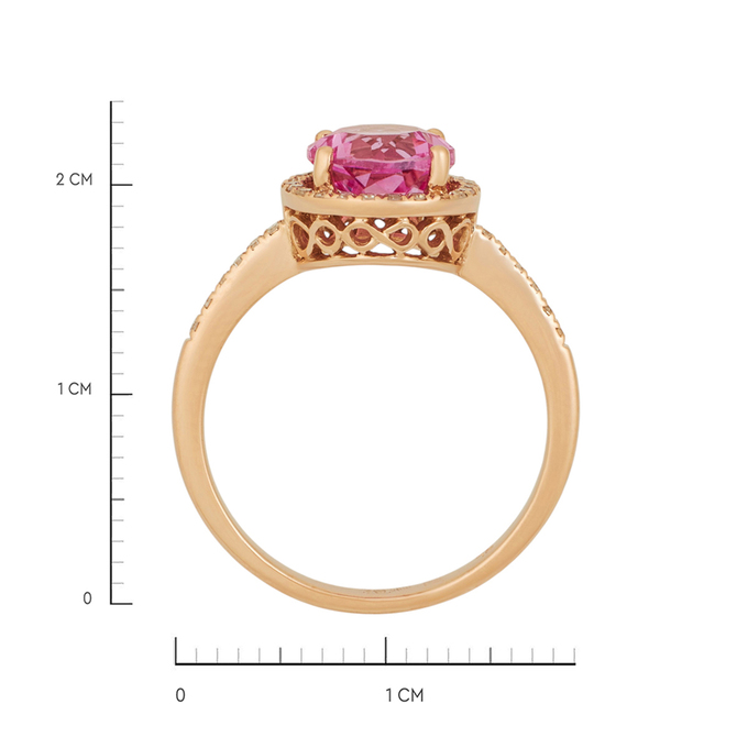 Кольцо из золота 585 пробы c бриллиантами и корундом, Л 2505 6370 за 39200