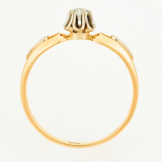Кольцо из комбинированного золота 585 пробы c 3 бриллиантами, Л37056052 за 18515