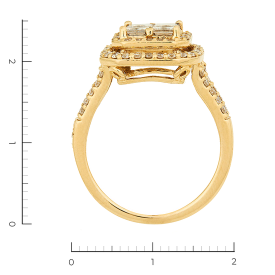 Кольцо из желтого золота 585 пробы c 74 бриллиантами, Л28091108 за 120000