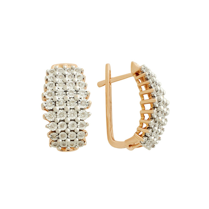 Серьги из золота 585 пробы c бриллиантами, Ц О007 2549 за 98400