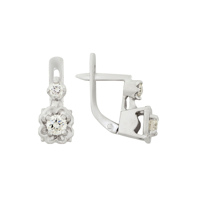 Серьги из золота 585 пробы c бриллиантами, Ц О007 2613 за 109000