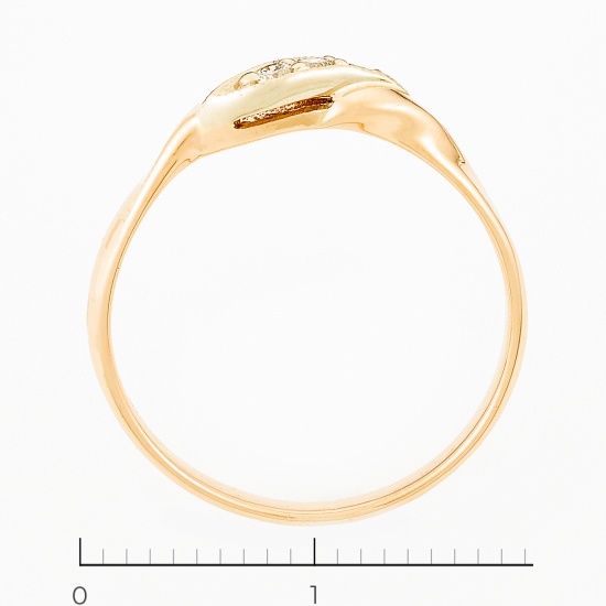 Кольцо из комбинированного золота 585 пробы c 3 бриллиантами, Л47087248 за 8500