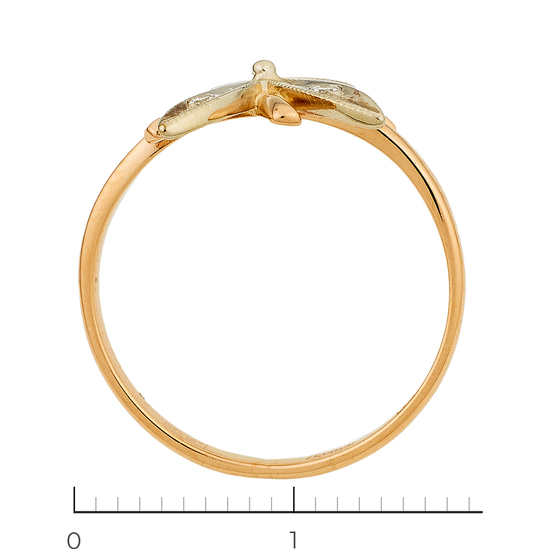 Кольцо из комбинированного золота 585 пробы c фианитами, Л43059202 за 7450