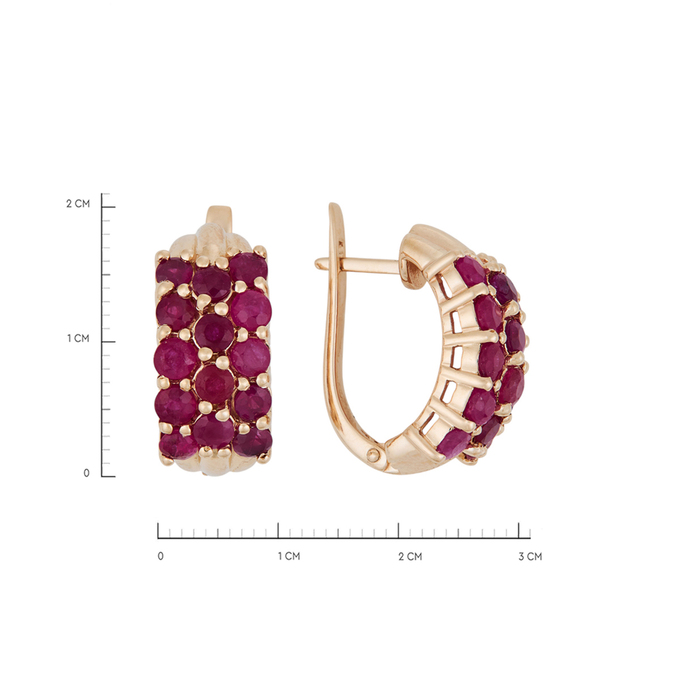 Серьги из золота 585 пробы c корундами, Л 2810 7488 за 75200