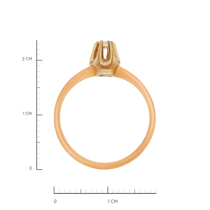 Кольцо из золота 585 пробы c бриллиантом, Л 7502 7613 за 39200