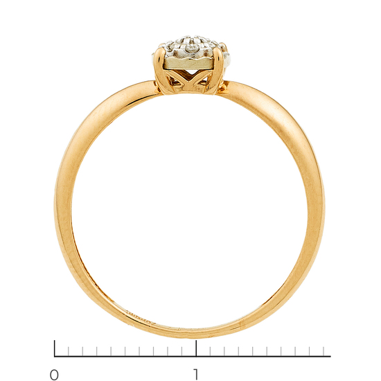 Кольцо из комбинированного золота 585 пробы c 7 бриллиантами, Л66020379 за 6540