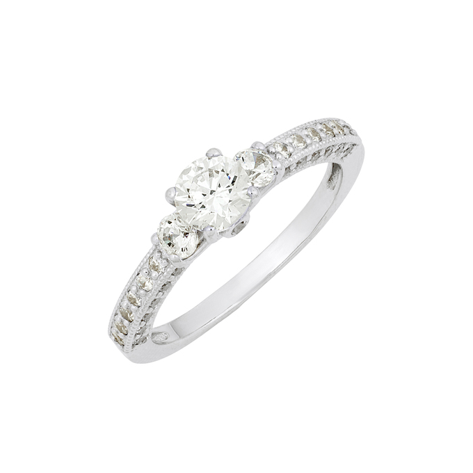 Кольцо из золота 585 пробы c фианитами