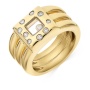 Кольцо из желтого золота 750 пробы c 10 бриллиантами и стёклами Л06101536 фото 1