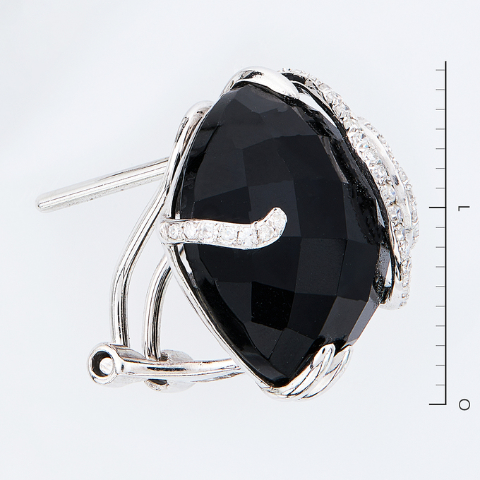 Серьги из золота 585 пробы c 114 бриллиантами и камнями синтетическими