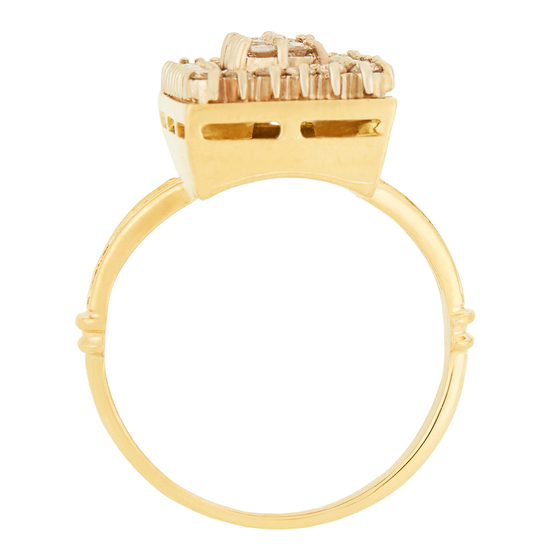 Кольцо из комбинированного золота 750 пробы c 36 бриллиантами, Л61021689 за 129900