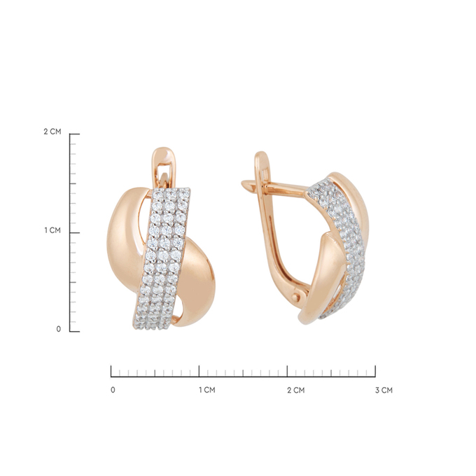 Серьги из золота 585 пробы c фианитами, Л 7601 4436 за 23200
