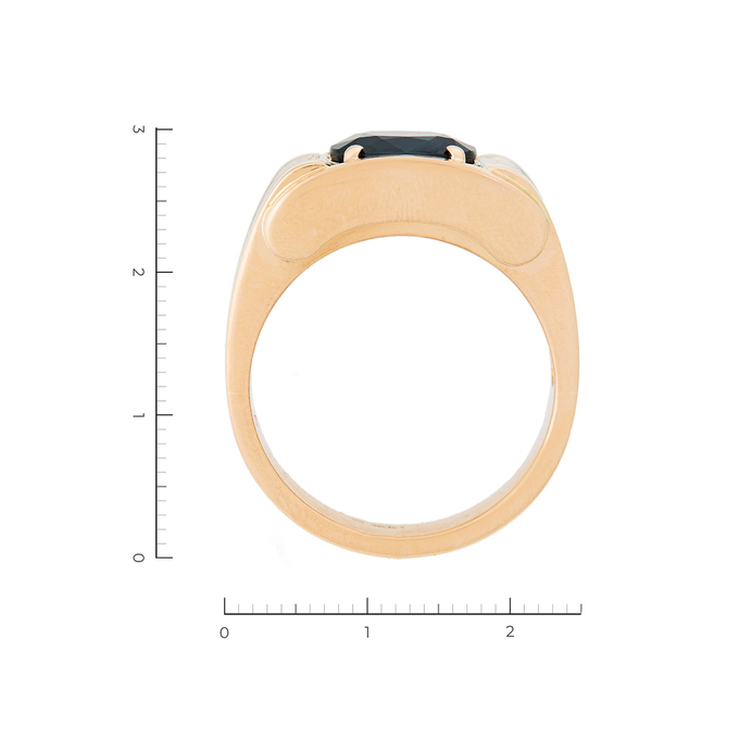 Кольцо из комбинированного золота 585 пробы c 14 бриллиантами и 1 сапфиром, Л 2809 1052 за 176900