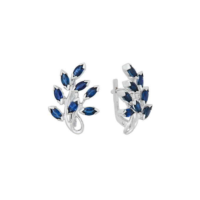 Серьги из золота 585 пробы c сапфирами, Л 2810 9836 за 68500