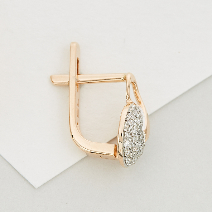 Серьги из золота 585 пробы c 60 бриллиантами
