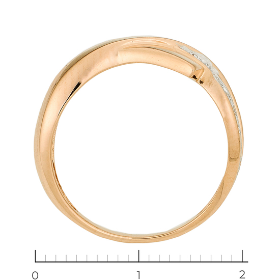 Кольцо из комбинированного золота 585 пробы c фианитами, Л32083459 за 16320