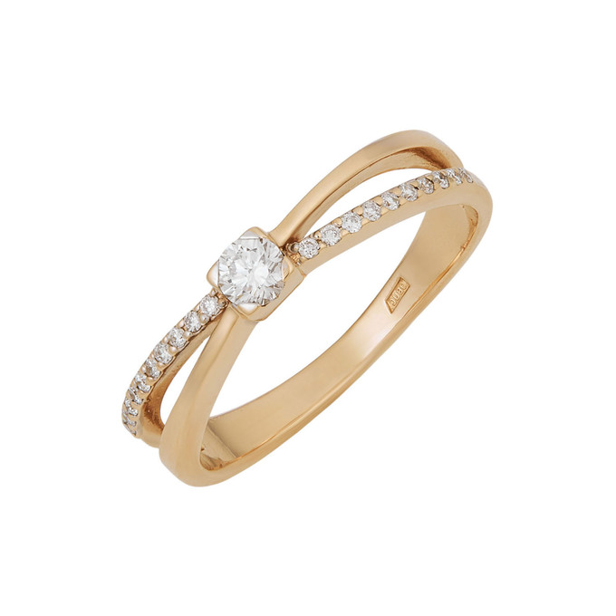 Кольцо из золота 585 пробы c бриллиантами, Л 1912 1034 за 40800