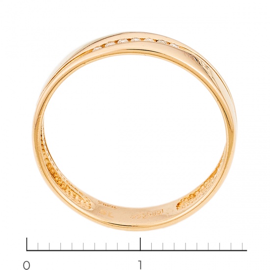 Кольцо из красного золота 585 пробы c 7 бриллиантами, Л12079238 за 8000