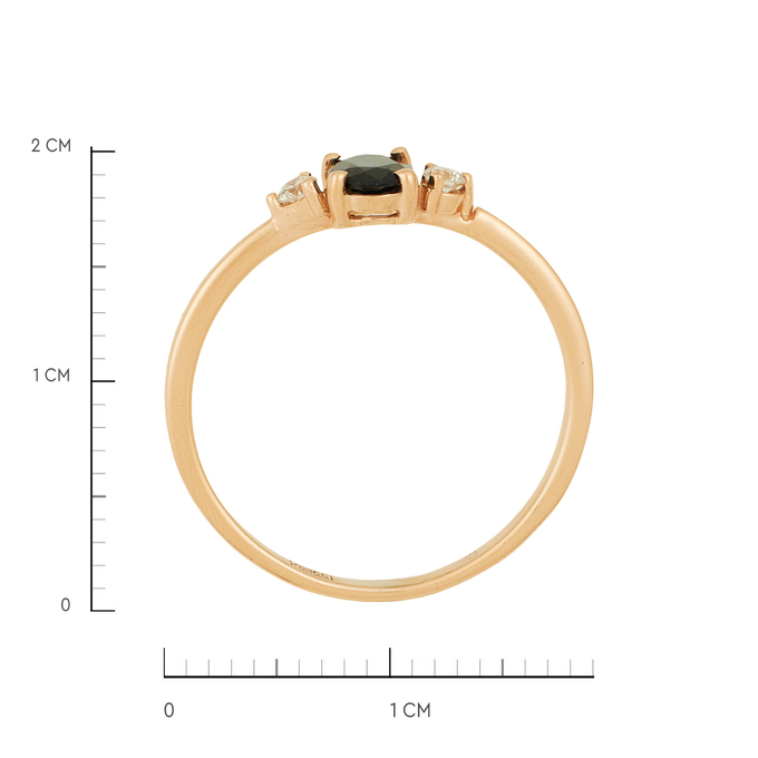 Кольцо из золота 585 пробы c сапфиром и бриллиантами, Л 4505 6922 за 27200
