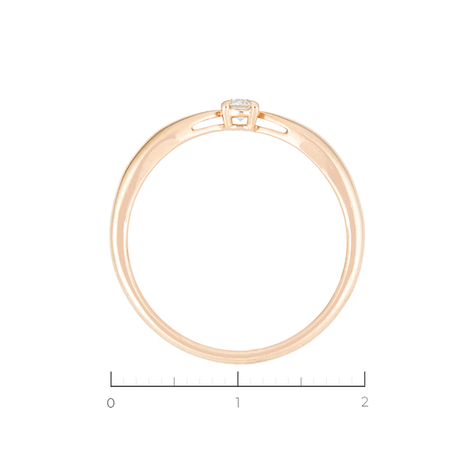 Кольцо из золота 585 пробы c 1 бриллиантом, Л 1615 3456 за 19120
