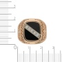 Кольцо печатка из комбинированного золота 585 пробы c 5 бриллиантами и 1 фианитом 094186 фото 4