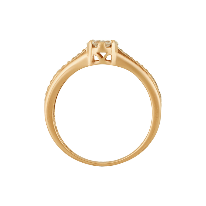 Кольцо из золота 585 пробы c бриллиантами