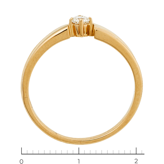 Кольцо из красного золота 585 пробы c 1 бриллиантом, Л28088168 за 14340