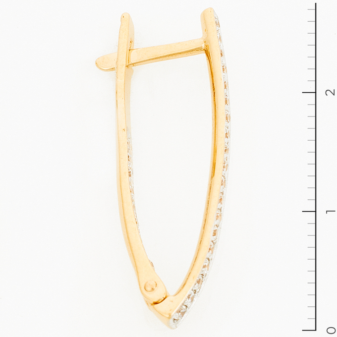 Серьги из красного золота 585 пробы c фианитами