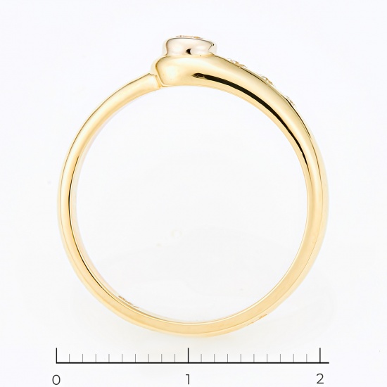 Кольцо из желтого золота 750 пробы c 4 бриллиантами, Л25073888 за 23765