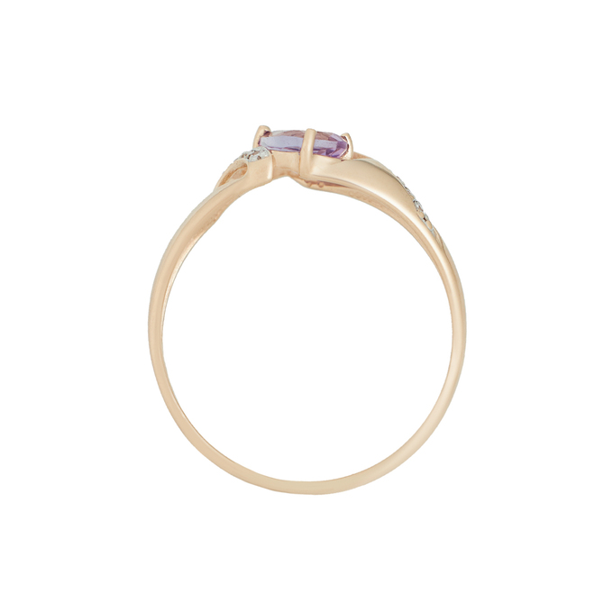 Кольцо из золота 585 пробы c аметистом и фианитами, Л 3309 6331 за 14160
