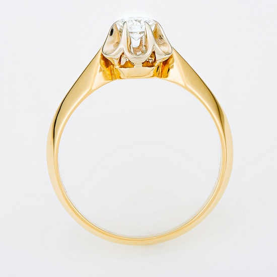 Кольцо из комбинированного золота 750 пробы c 1 бриллиантом, Л39093176 за 78365
