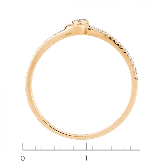 Кольцо из комбинированного золота 585 пробы c 32 бриллиантами, Л61021760 за 5805