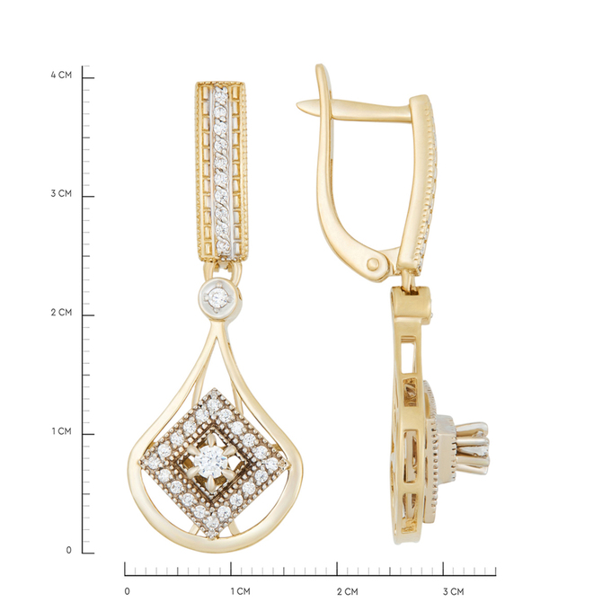 Серьги из золота 585 пробы c фианитами, К 0000 5106 за 74700