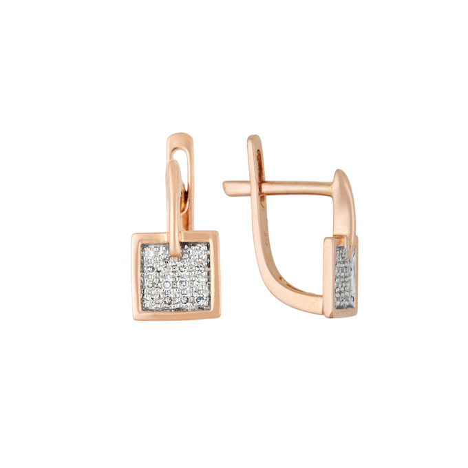 Серьги из золота 585 пробы c бриллиантами, Л 1911 6008 за 18800